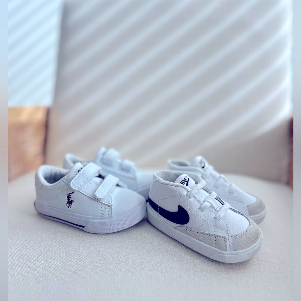 White Ralph Lauren/ Nike Baby Shoes, Both size US 4 Not sold separately